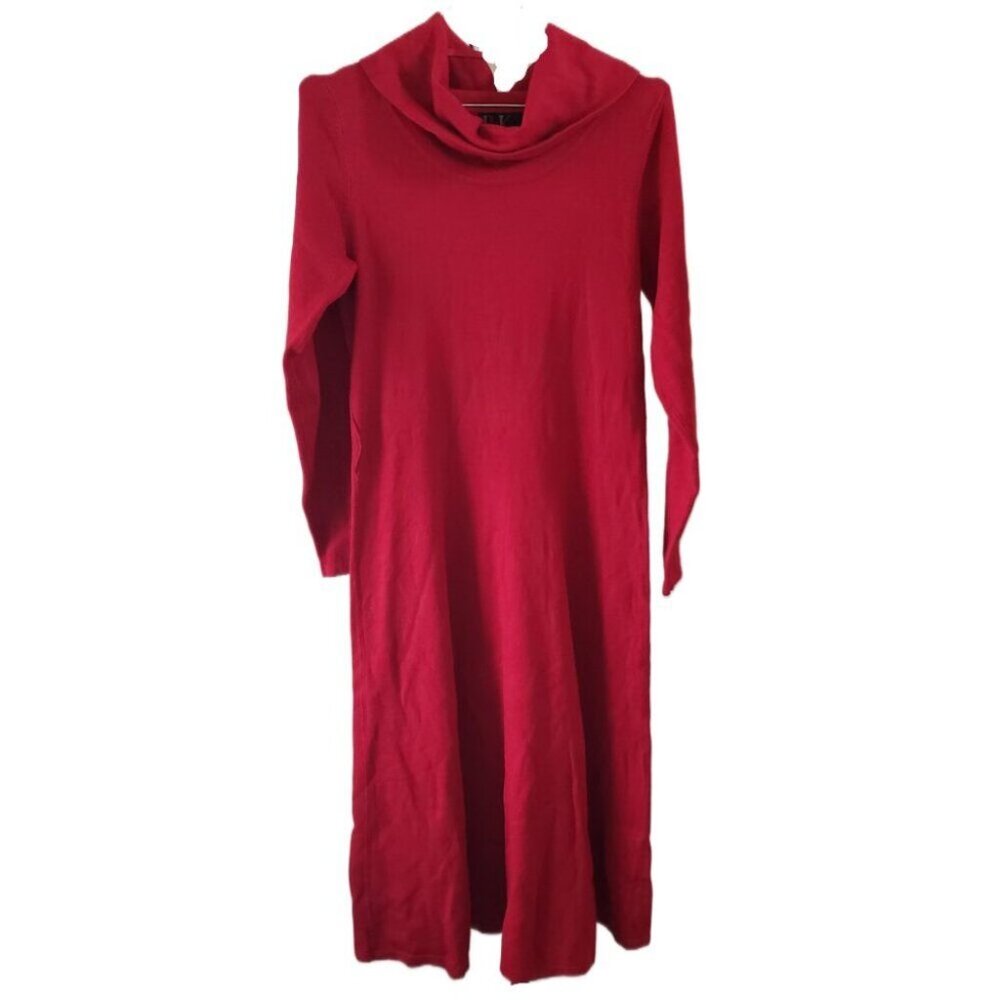R&K Originals Red Long Sleeve Turtleneck Dress